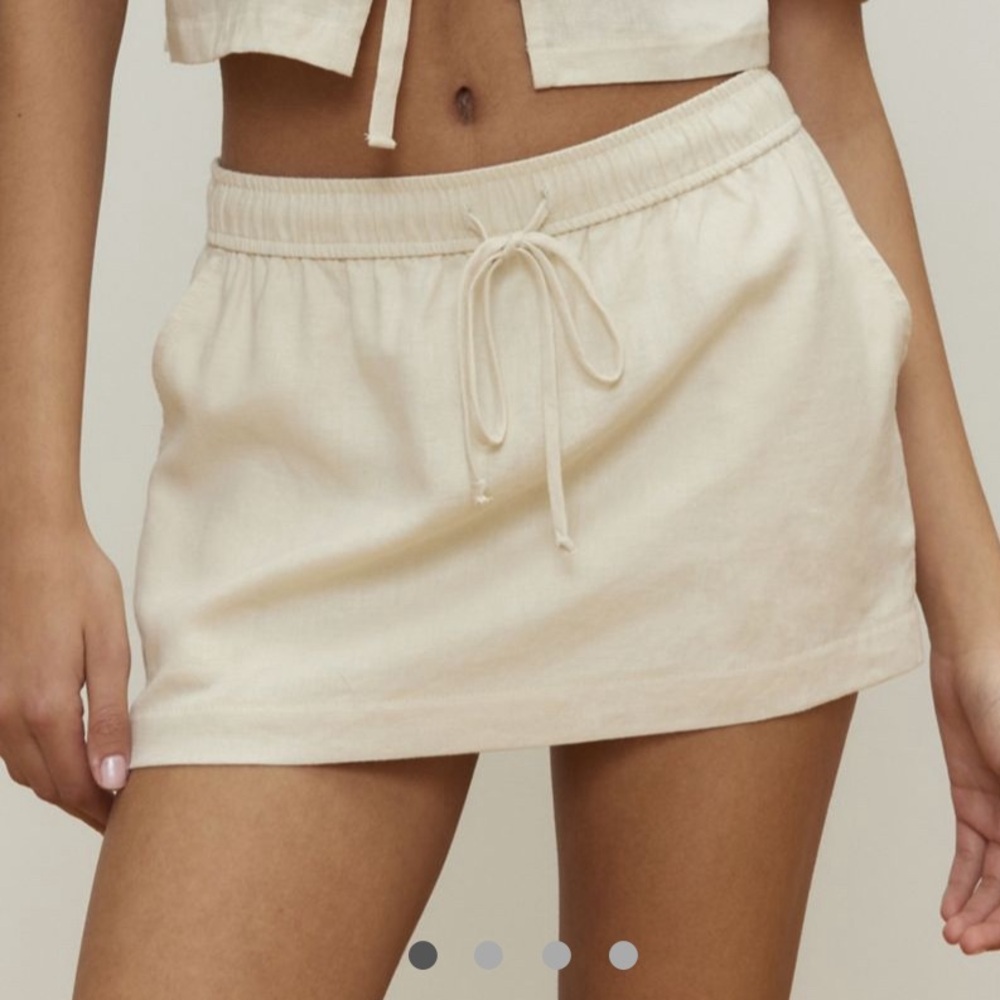 NWT Urban Renewal Linen Drawstring Micro Miniskirt
